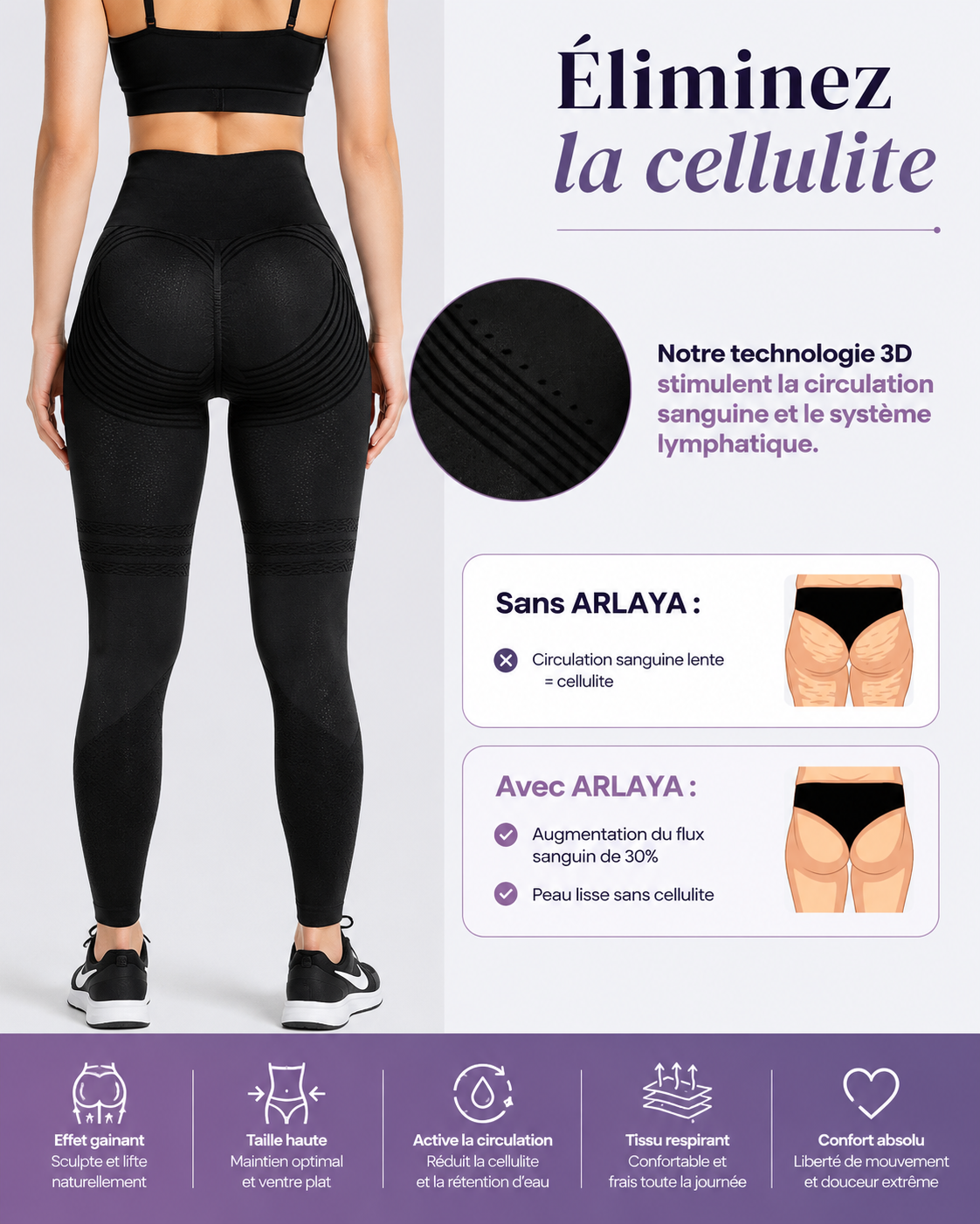 LEGGING SCULPTANT 3D - ANTI-CELLULITE