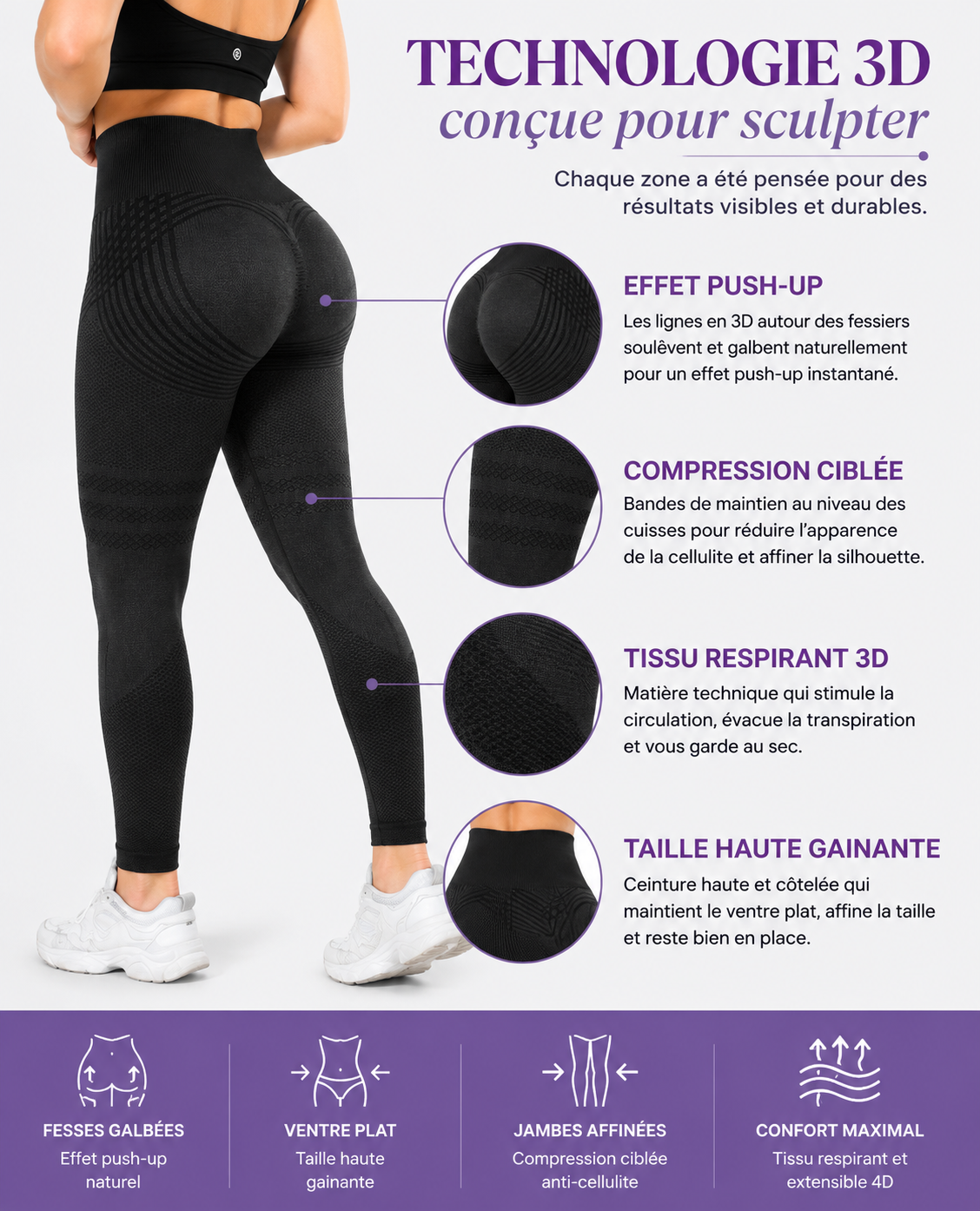 LEGGING SCULPTANT 3D - ANTI-CELLULITE